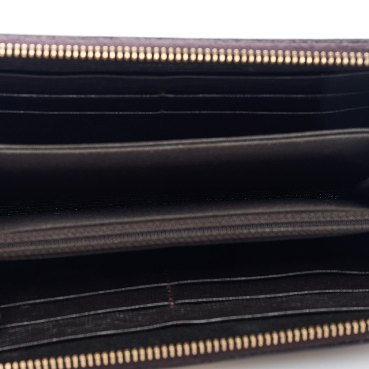 Fendi Zucca Spalmati Vitello Elite Zip Around Wallet Tobacco Ebano 5 of 6