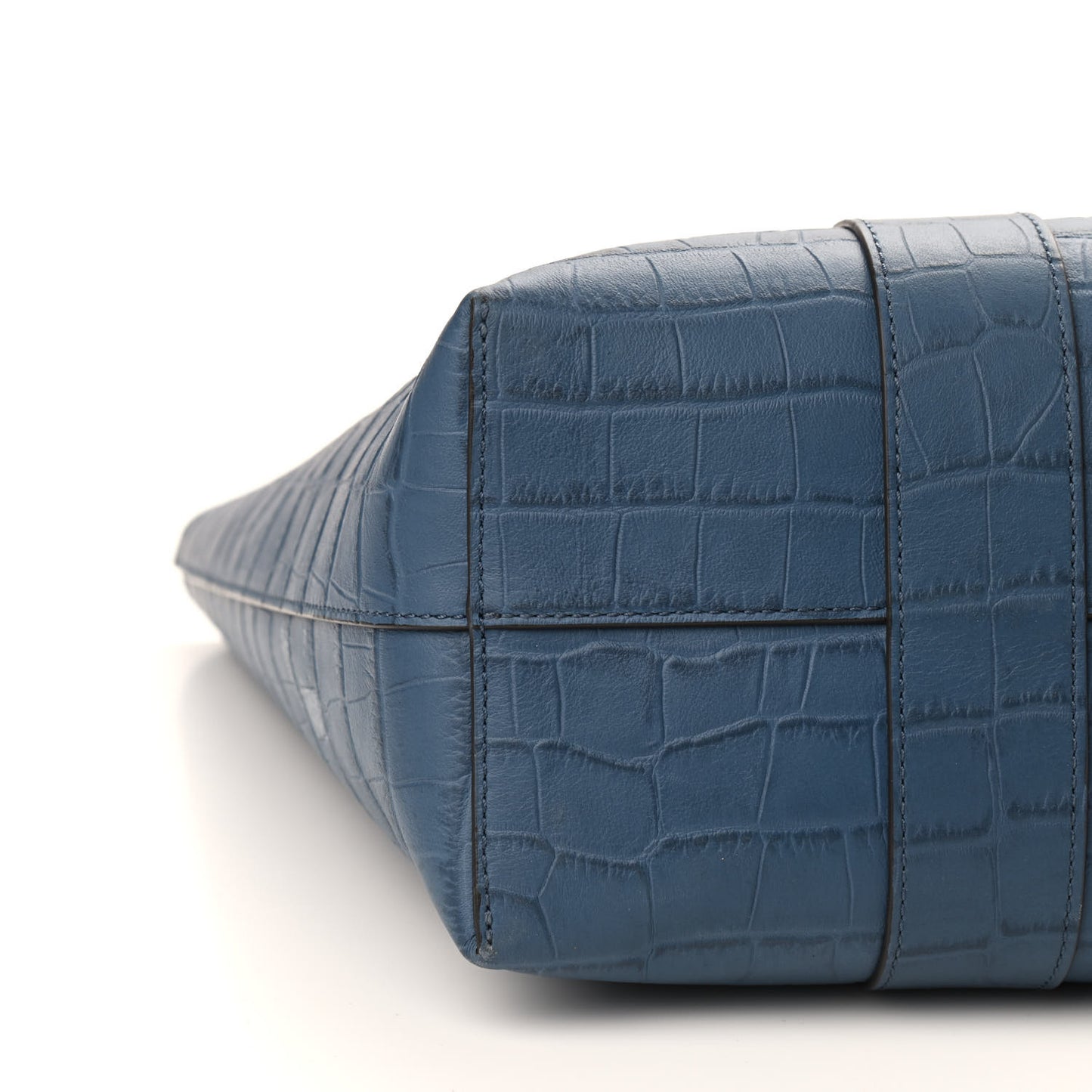 Matte Crocodile Embossed Bayswater Tote Pale Navy