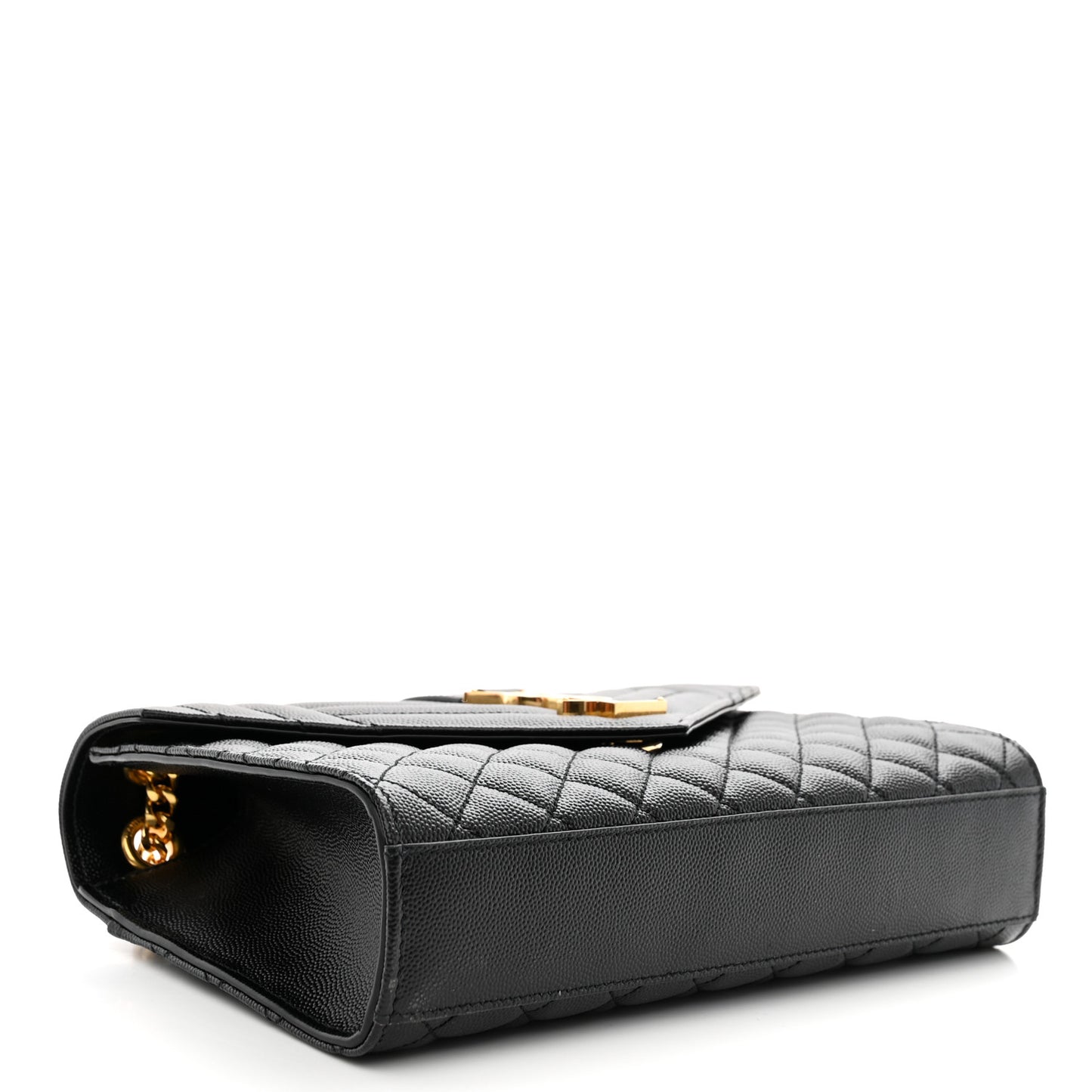 Grain De Poudre Textured Mixed Matelasse Triquilt Medium Monogram Satchel Black