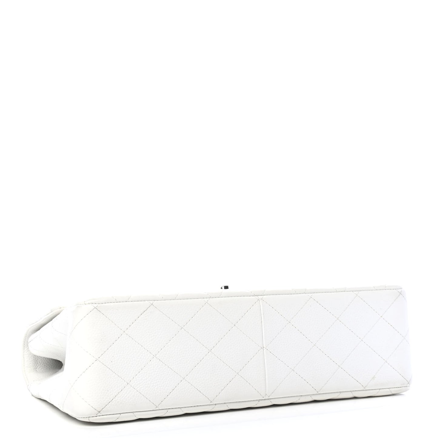 Caviar Quilted Jumbo Single Flap White