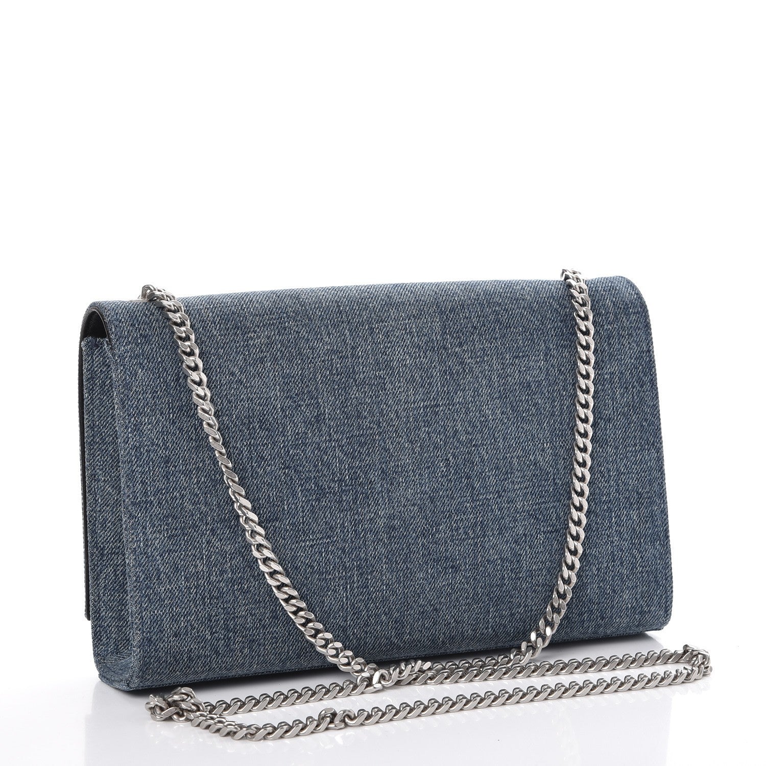 Saint Laurent Denim Medium Classic Monogram Kate Satchel Light Blue 3 of 7