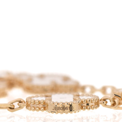 Van Cleef & Arpels 18K Yellow Gold Mother of Pearl 5 Motifs Vintage Alhambra Bracelet 5 of 6