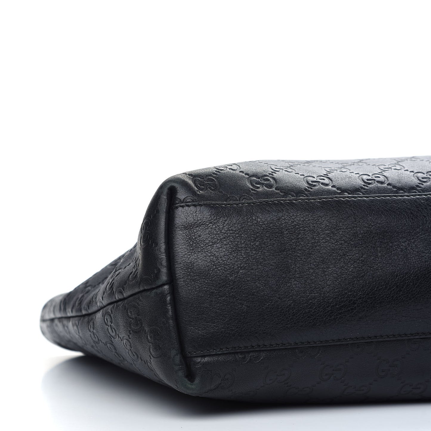 Guccissima Medium Zippered Shopping Tote Black
