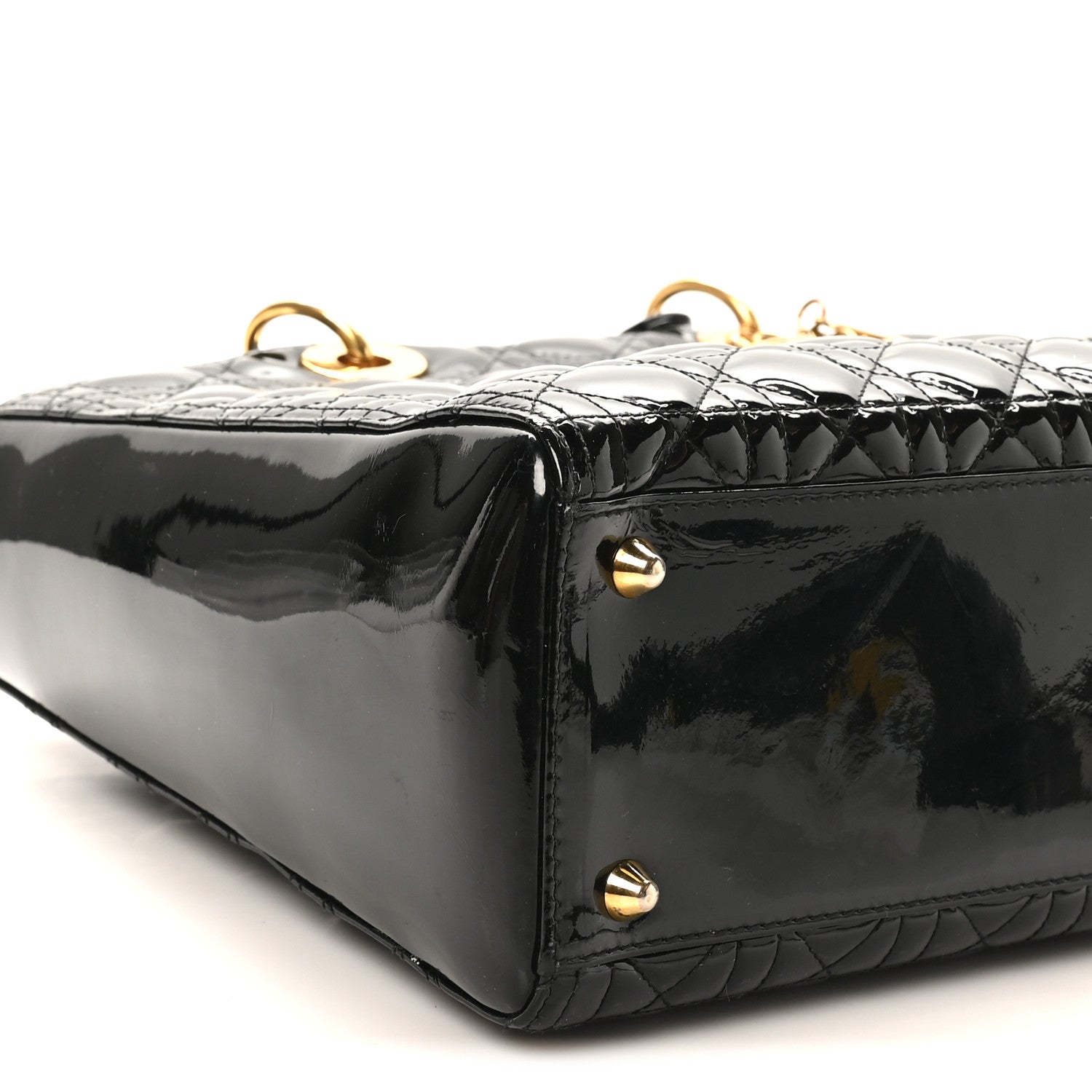 Christian Dior Patent Cannage Large Lady Dior Black 9 of 10