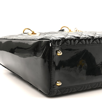 Christian Dior Patent Cannage Large Lady Dior Black 9 of 10