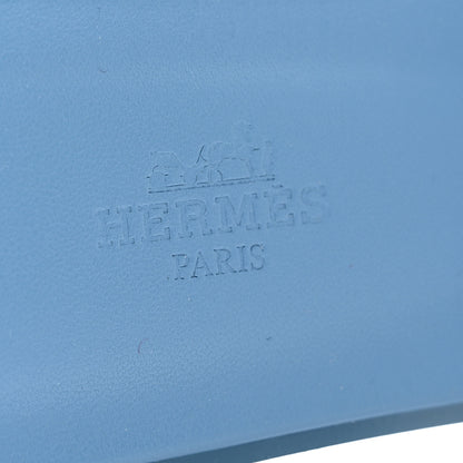 Hermes Box Calfskin Oran Sandals 37.5 Bleu Cameo 6 of 9