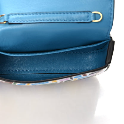 Fendi X SARAH COLEMAN Vitello Liberty Ceylon Micro FF Fish Eye Embossed Nano Baguette Charm Multicolor Cyber Blue 5 of 8
