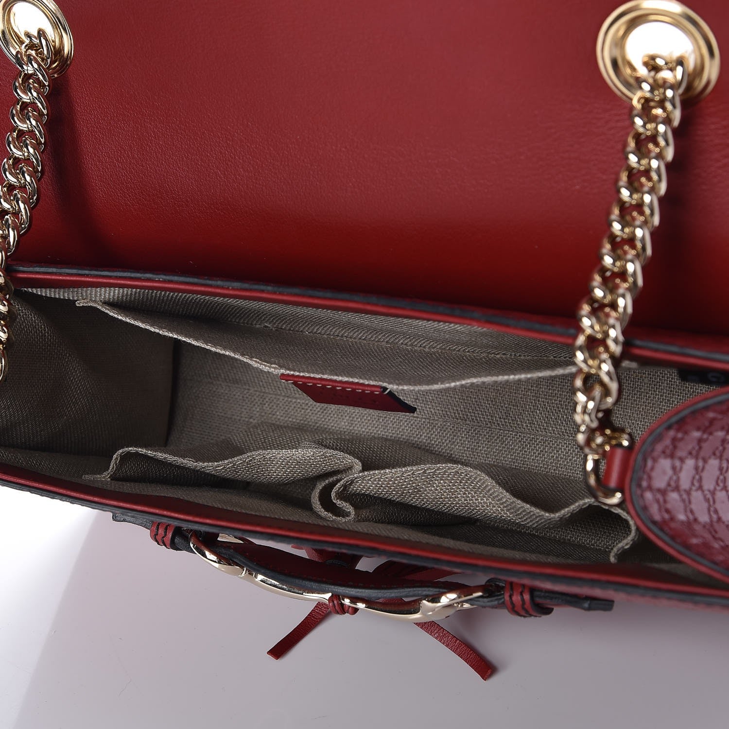 Gucci Microguccissima Medium Emily Chain Shoulder Bag Red 5 of 9
