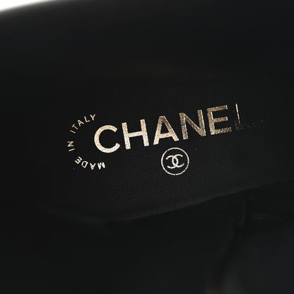 Chanel Calfskin Quilted CC Boots 38.5 Black 8 of 10