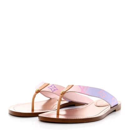 Louis Vuitton Monogram Sunny Flat Thong Sandals 37 Rose Clair Pink 3 of 8