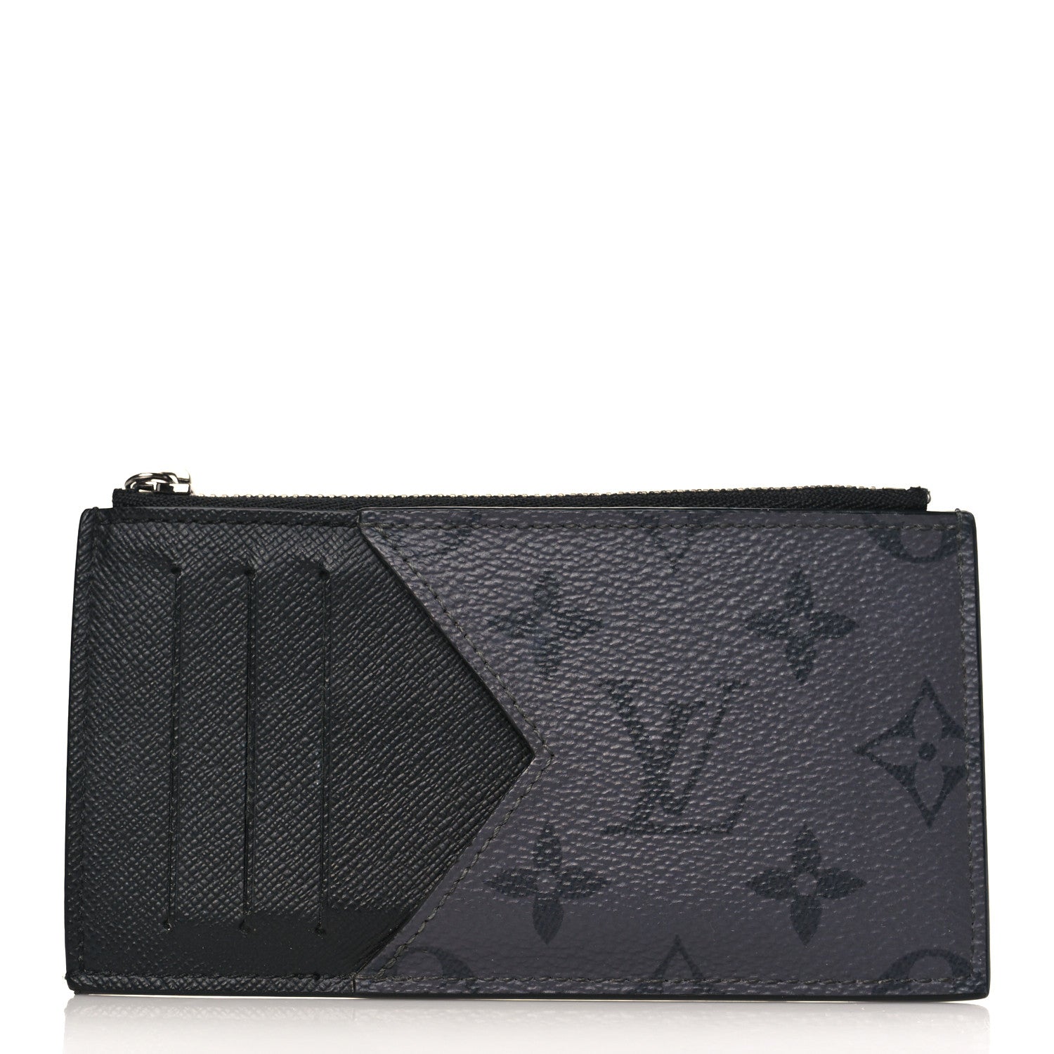 Louis Vuitton Reverse Monogram Eclipse Taiga Coin Card Holder 1 of 7