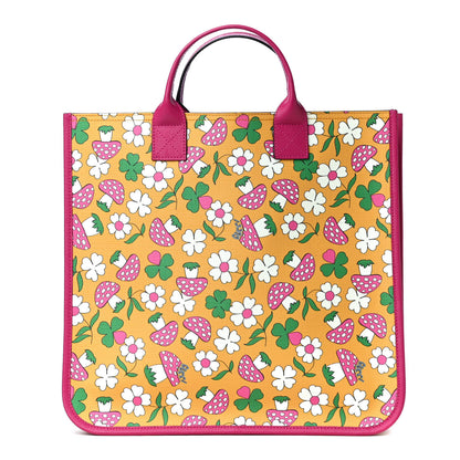 Gucci Canvas Childrens Flower Mushroom Print Tote Pink Yellow 1 of 4