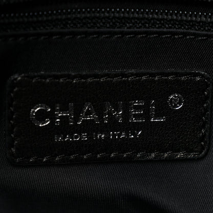 Chanel Coated Canvas Quilted Paris Biarritz Shoulder Bag Black 6 of 12