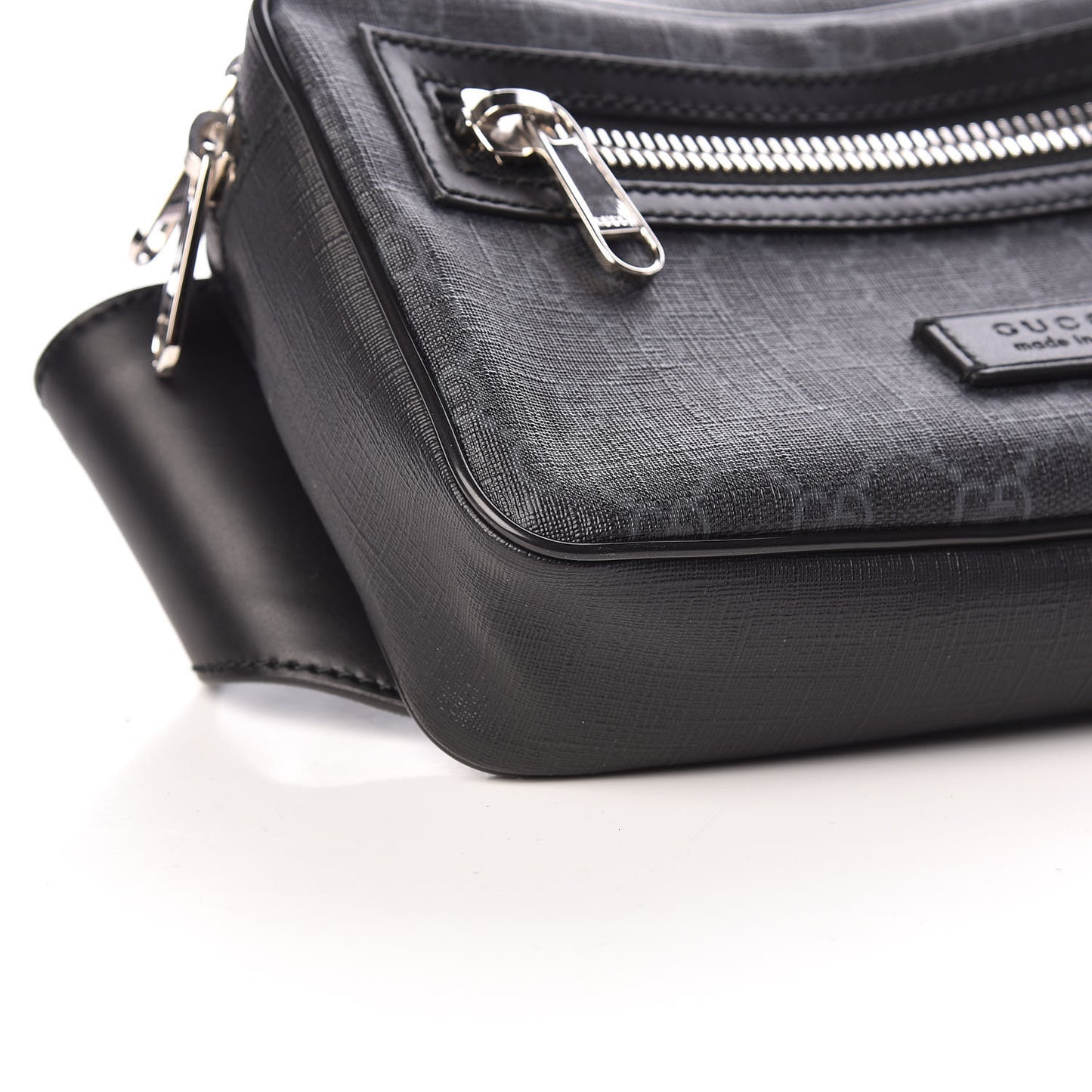 Soft GG Supreme Monogram Web Belt Bag Black Grey