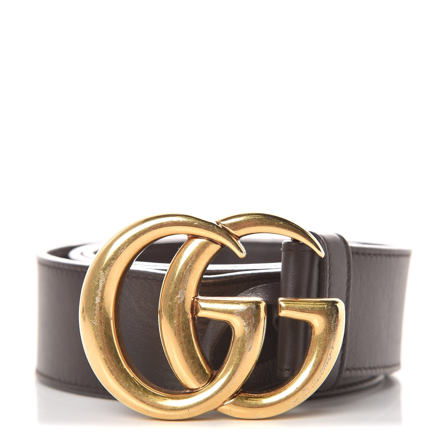 Moon Calfskin Double G 40mm Belt 90 36 Dark Cocoa