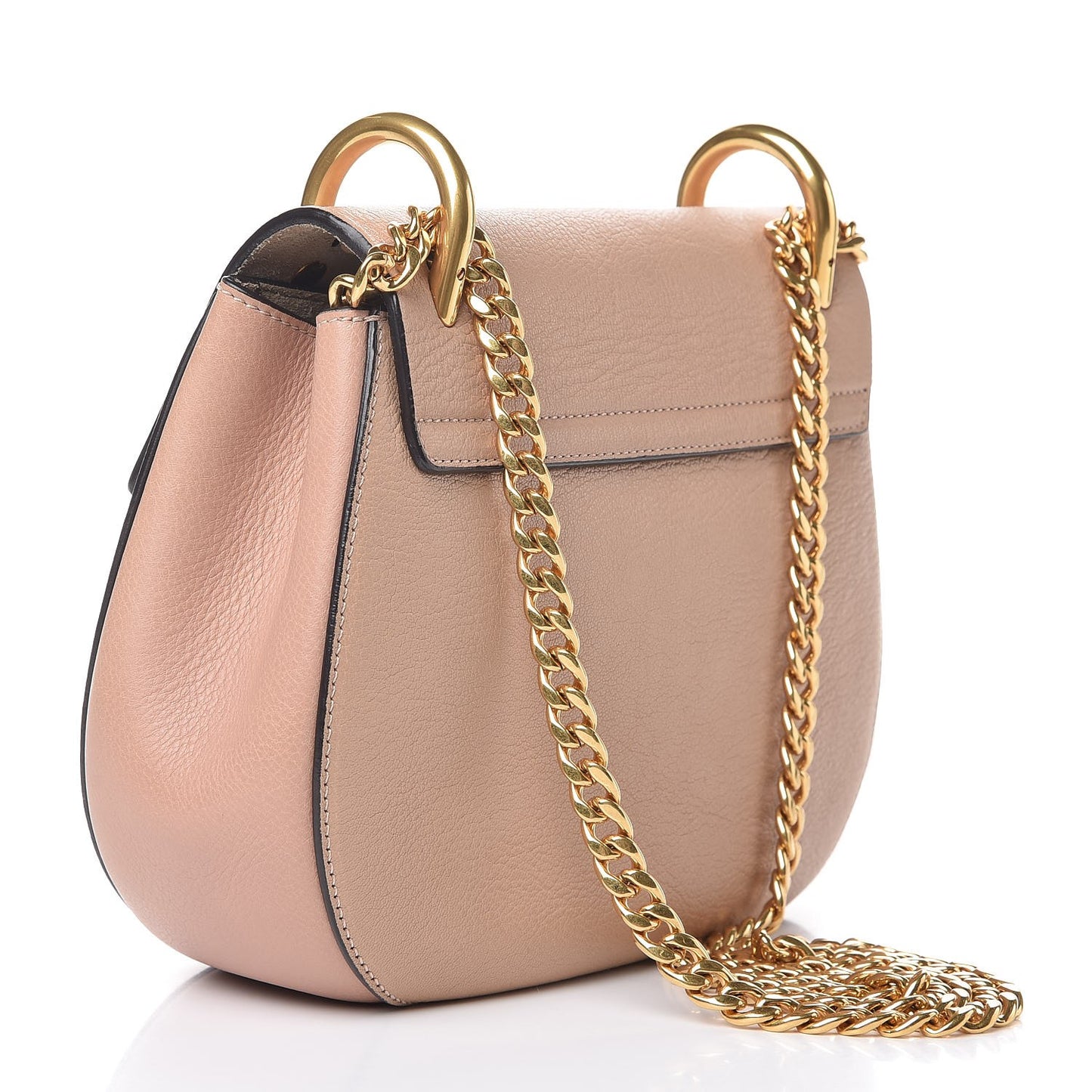 Grained Goatskin Drew Shoulder Bag Biscotti Beige