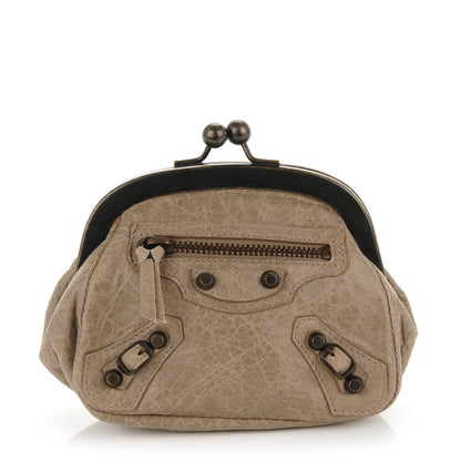 Balenciaga Agneau Classic Hardware Click Coin Purse Gris Poivre 1 of 7