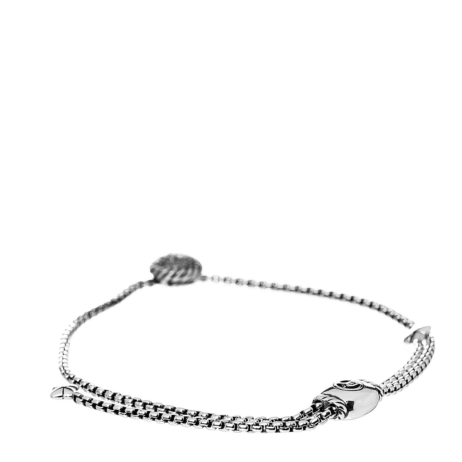 David Yurman Sterling Silver Diamond 9mm Chatelaine Petite Pave Bracelet 3 of 4