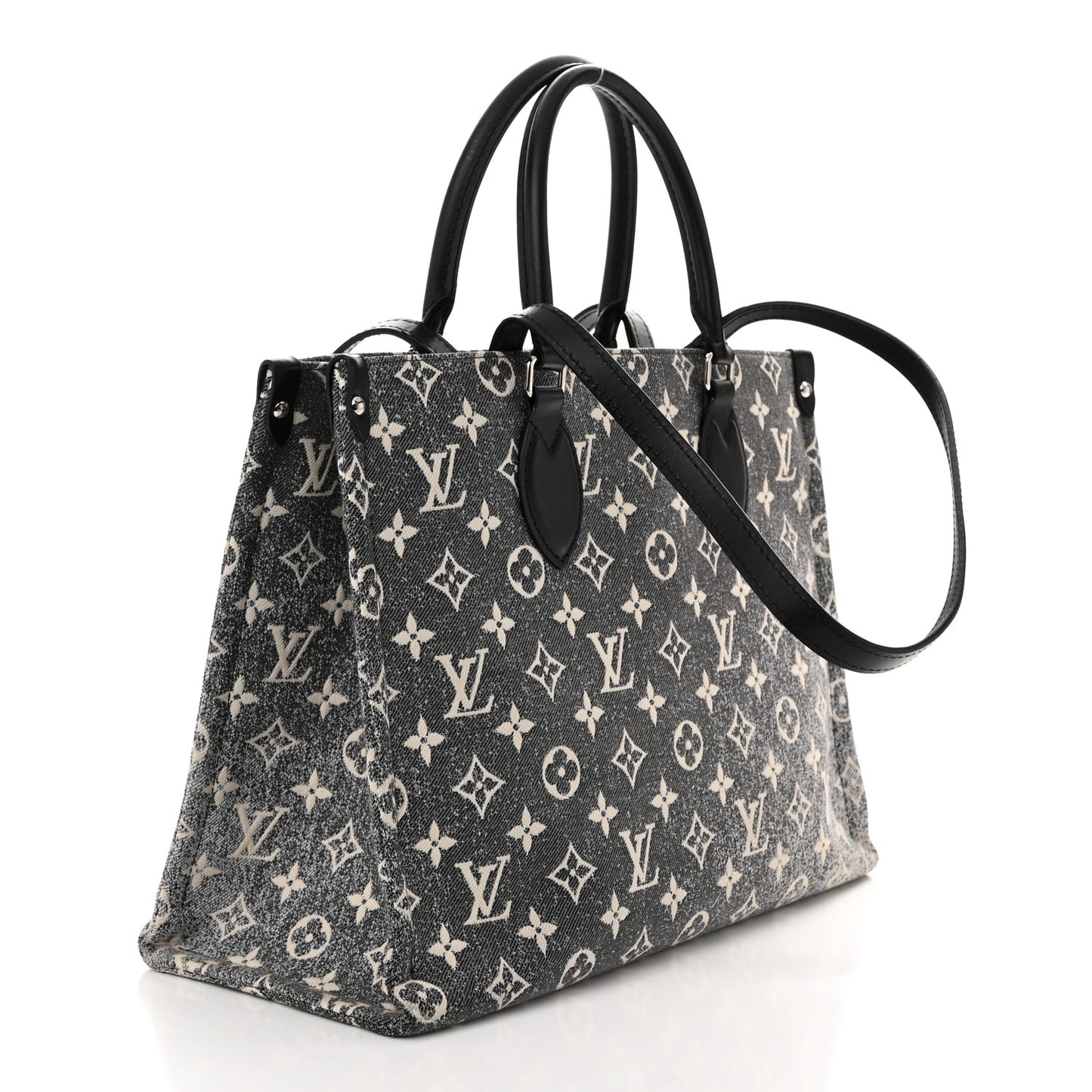Monogram Jacquard Denim Onthego MM Black
