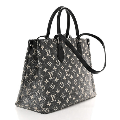 Louis Vuitton Monogram Jacquard Denim Onthego MM Black 3 of 9