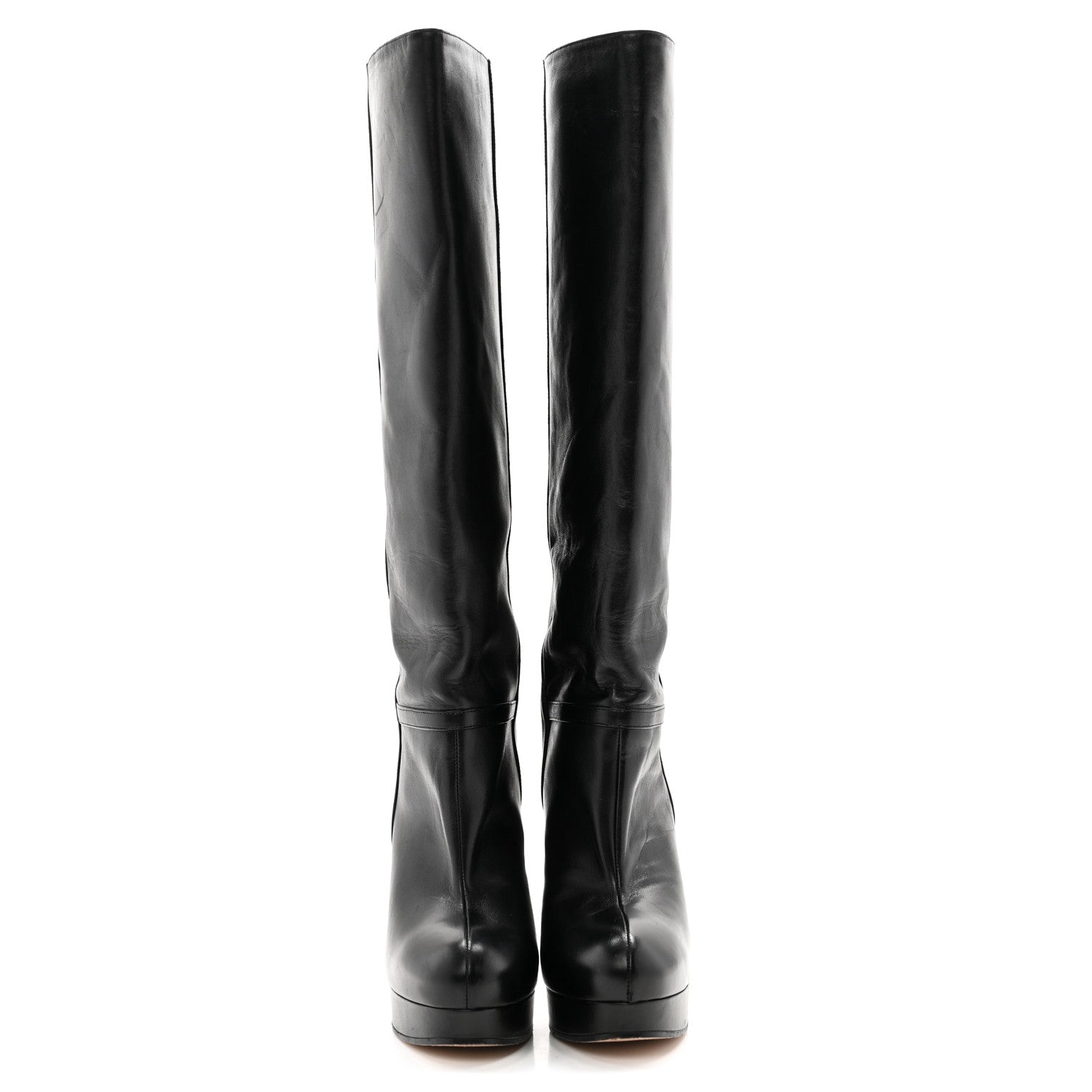 Gucci Calfskin Larius Knee High Boots Black 38 Black 2 of 11