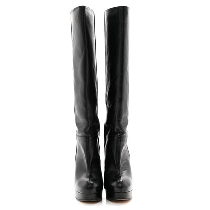 Gucci Calfskin Larius Knee High Boots Black 38 Black 2 of 11