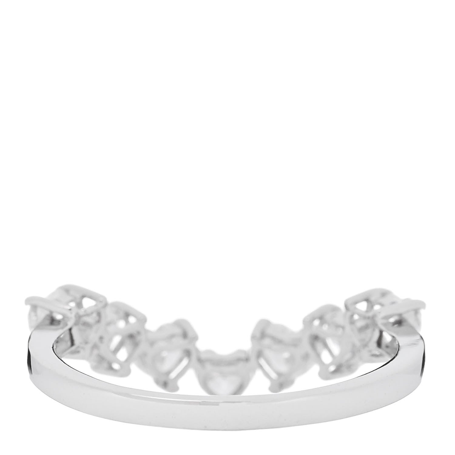 Parker & West by FASHIONPHILE 18K White Gold Diamond 1.00ctw Heart Cut Curved Ring 54 7 4 of 9