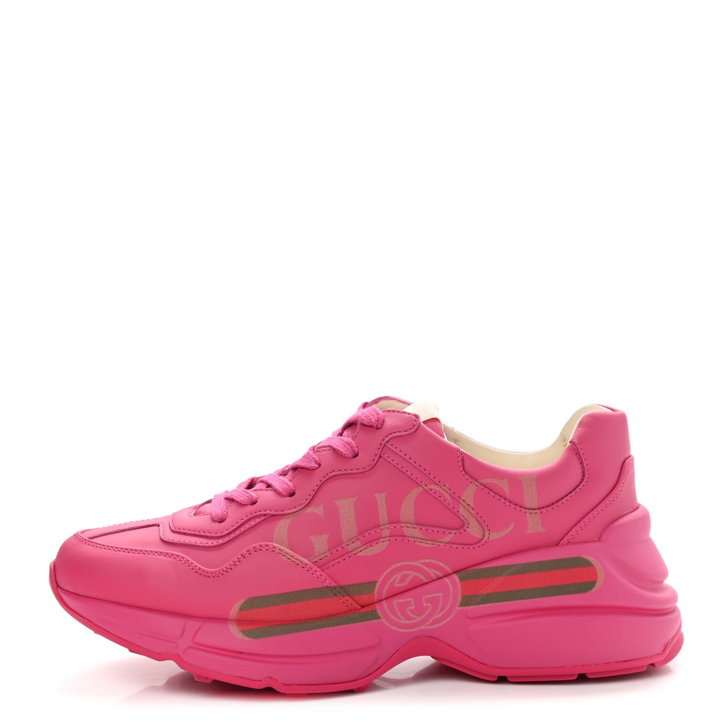 Calfskin Logo Womens Rhyton Sneakers 37.5 Box Pink