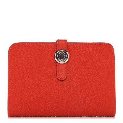 Hermes Togo Dogon Compact Shadow Wallet Rouge Pivoine 1 of 8
