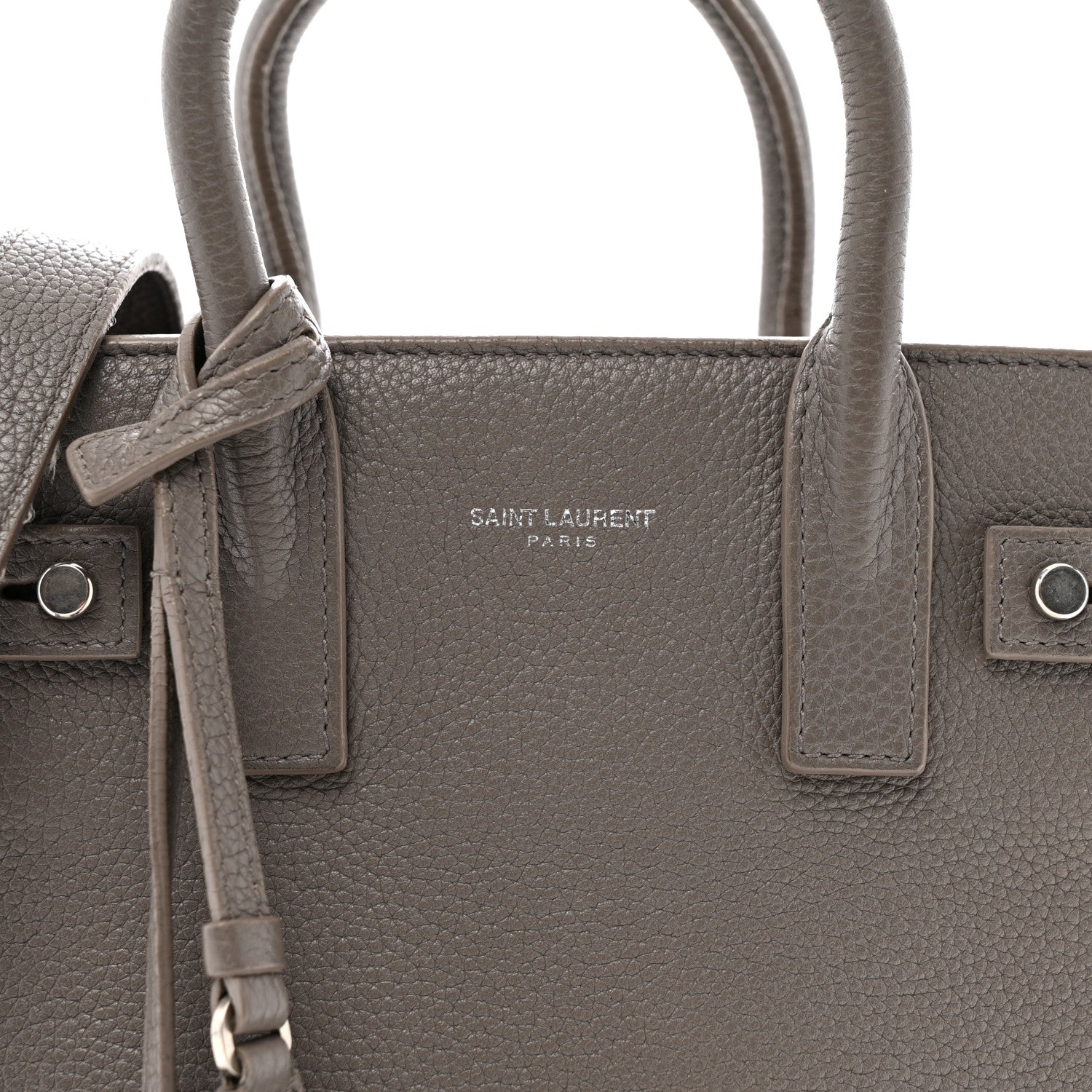 Saint Laurent Grained Calfskin Nano Supple Sac De Jour Fog 9 of 16