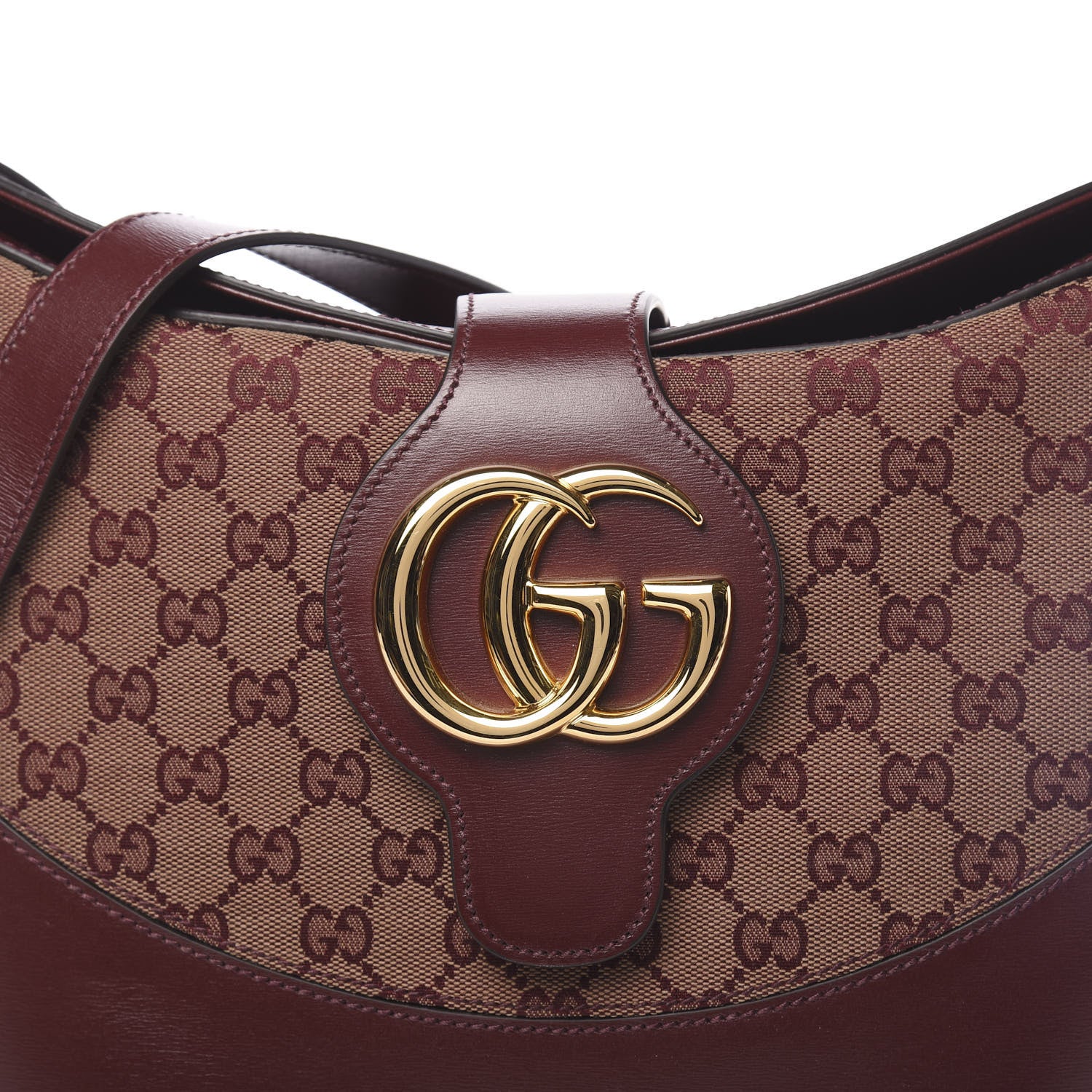 Gucci GG Monogram Calfskin Medium Arli Shoulder Bag Sahara Rubino Chardonnay 10 of 11