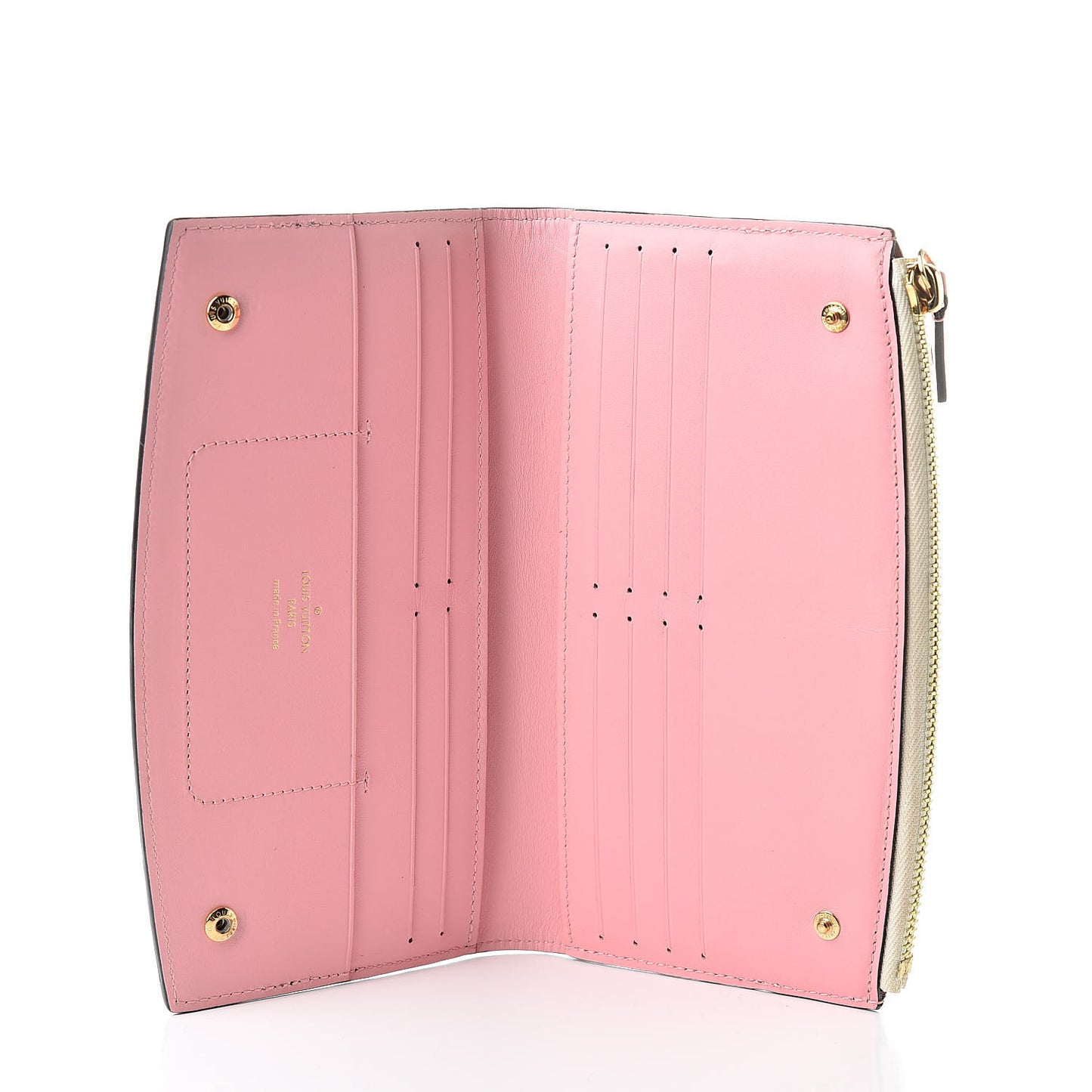 Calfskin City Steamer Wallet Kaki White
