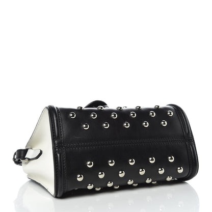 Alexander McQueen Calfskin Studded Mini Padlock Tote Black White 4 of 12