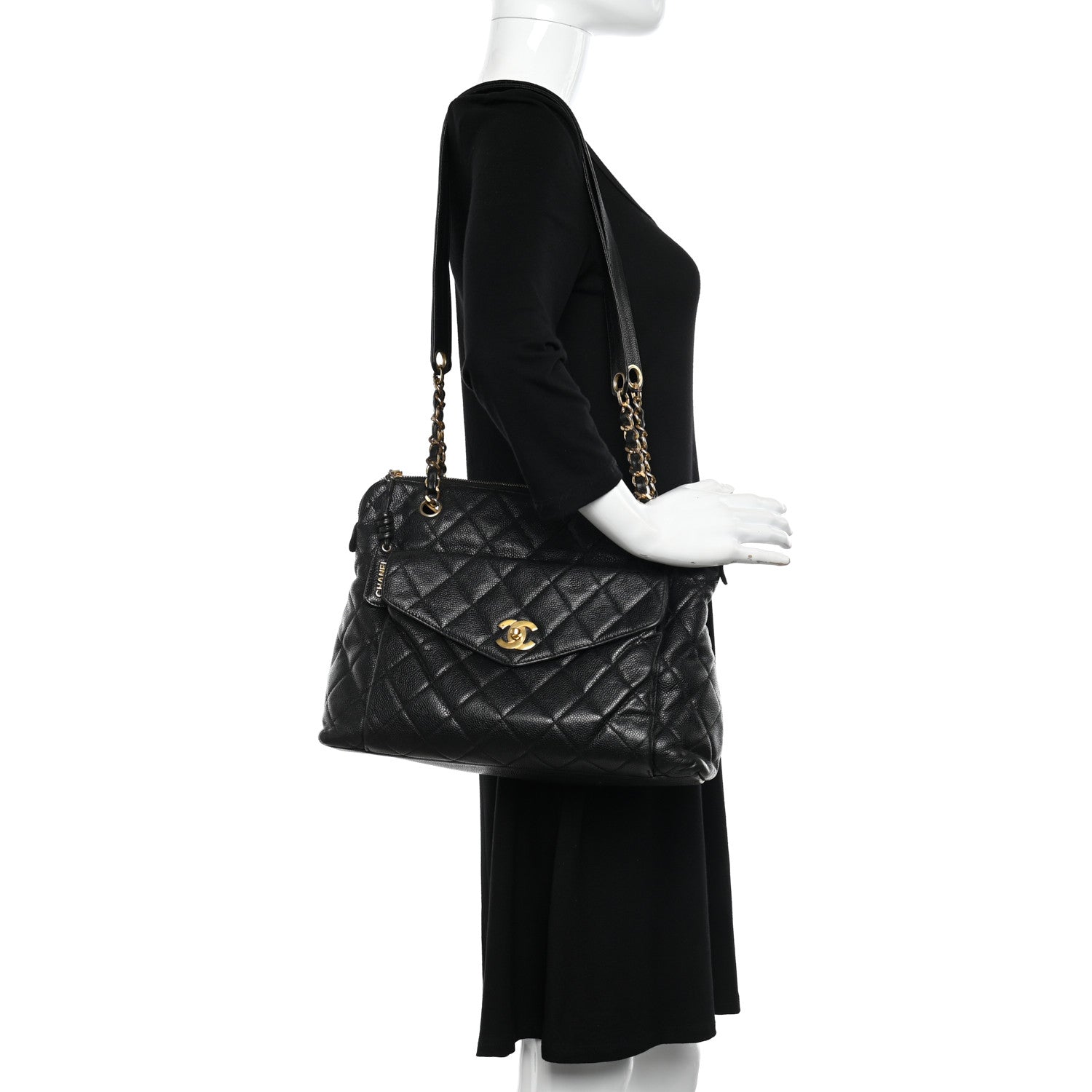Chanel Caviar Quilted Flap Shoulder Bag Black 2 of 14