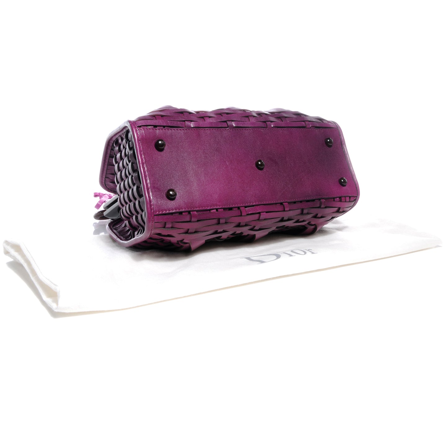 Leather Samourai 1947 Intrecciato Frame Bag Fuchsia