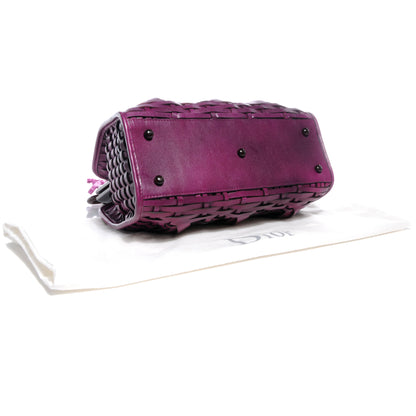 Christian Dior Leather Samourai 1947 Intrecciato Frame Bag Fuchsia 4 of 8