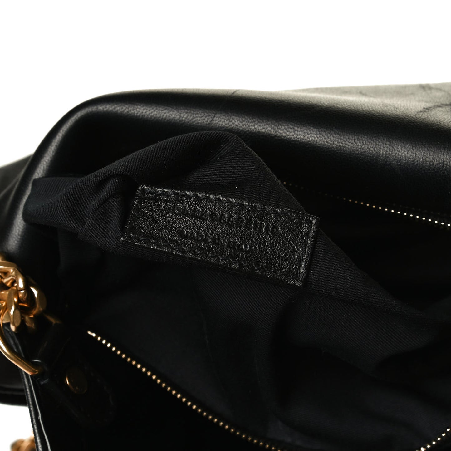 Lambskin Matelasse Monogram Medium Niki Chain Satchel Black