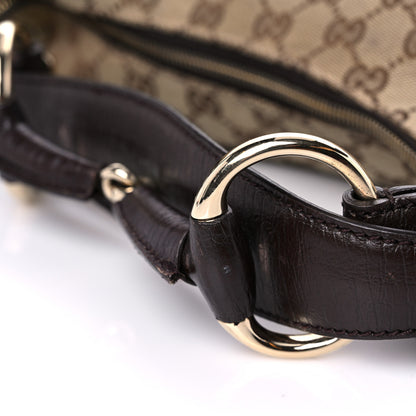 Gucci Monogram Medium Horsebit Chain Hobo Dark Brown 16 of 17