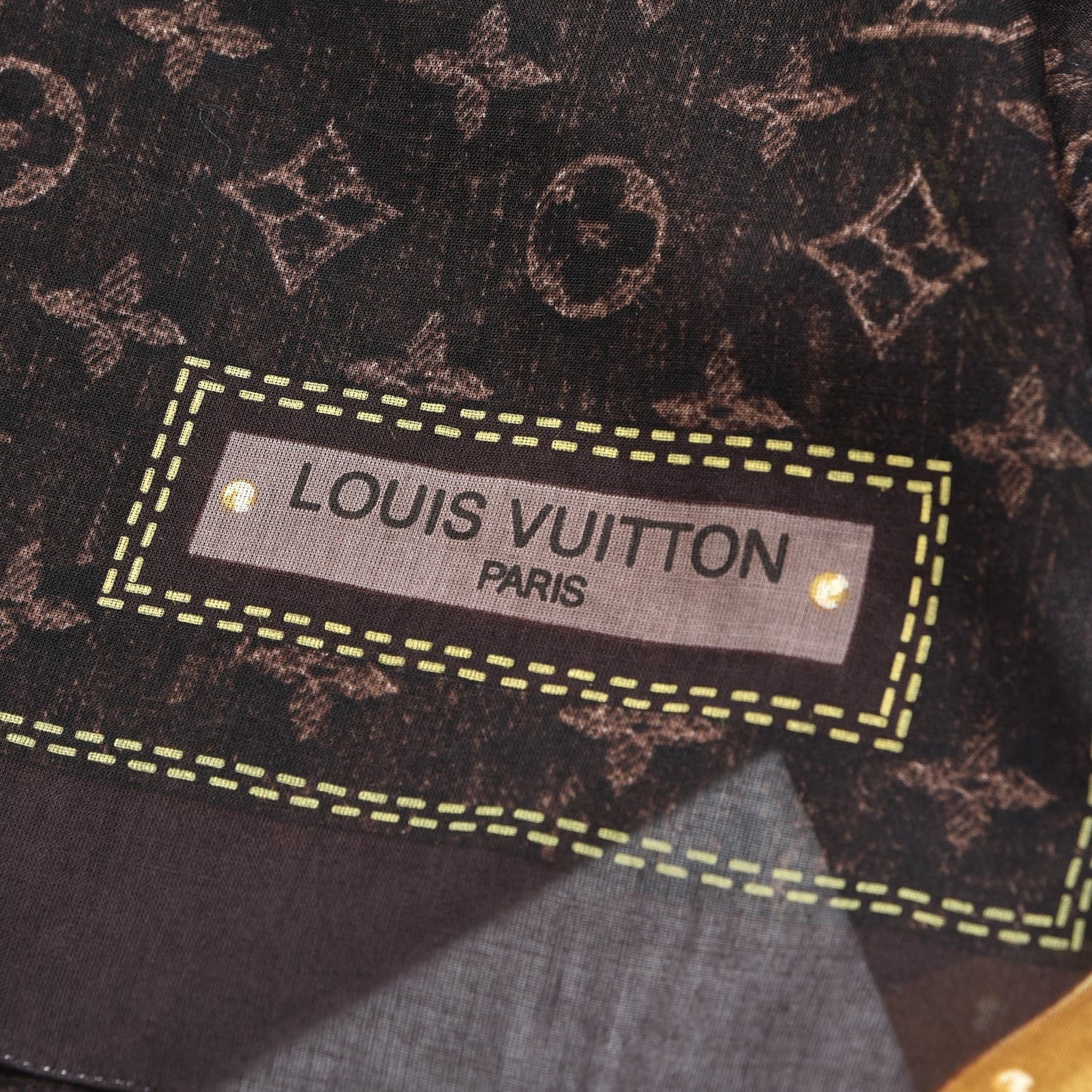 Cotton Denim Monogram Scarf Ebene