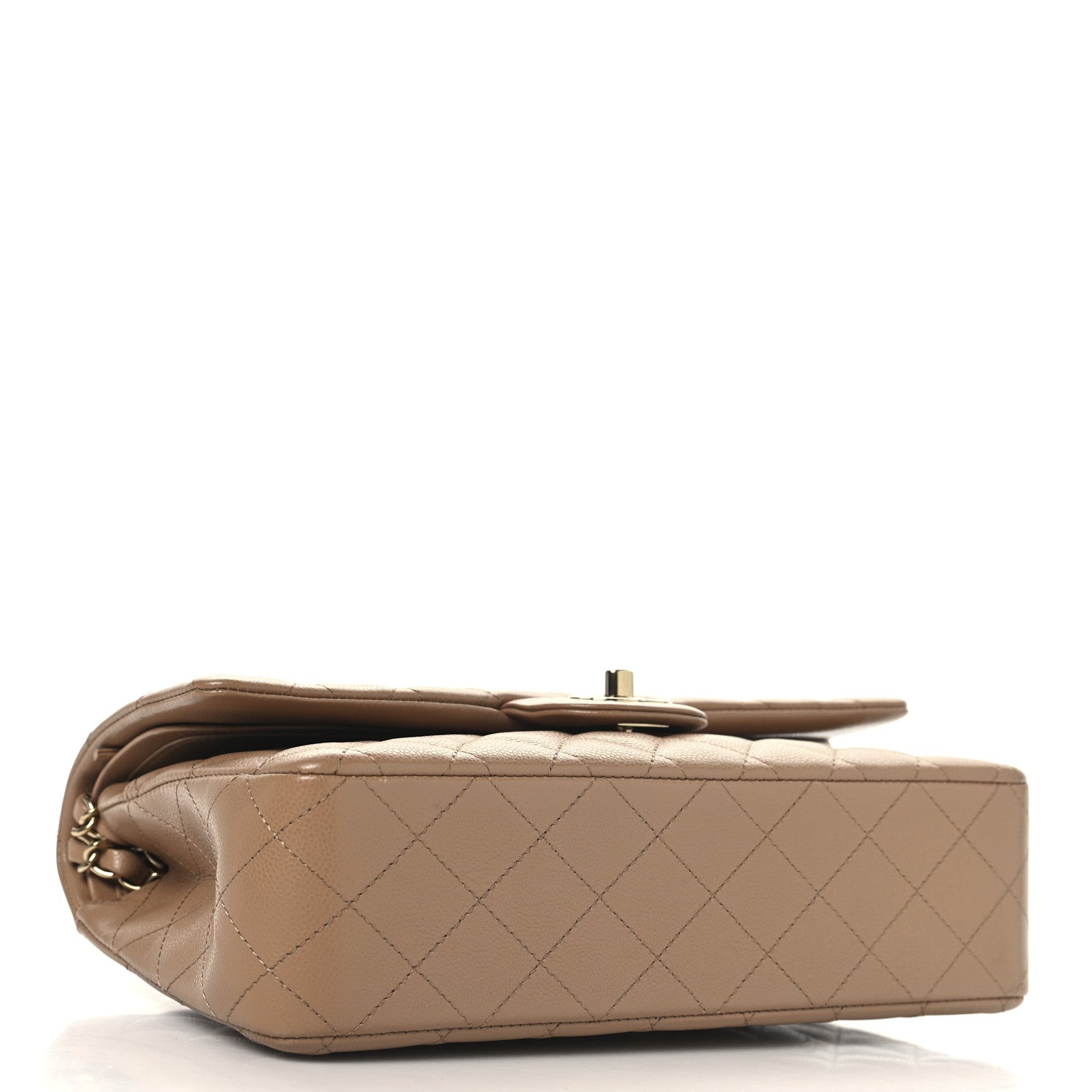 Chanel Caviar Quilted Medium Double Flap Dark Beige 4 of 11