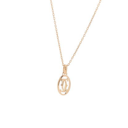 Cartier 18K Pink Gold Diamond Logo Pendant Necklace 4 of 5