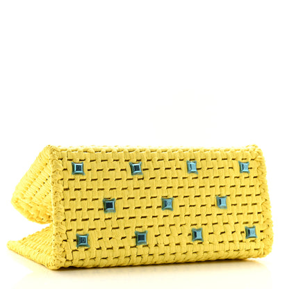 Salvatore Ferragamo Raffia The Studio Box Tote Yellow 5 of 11
