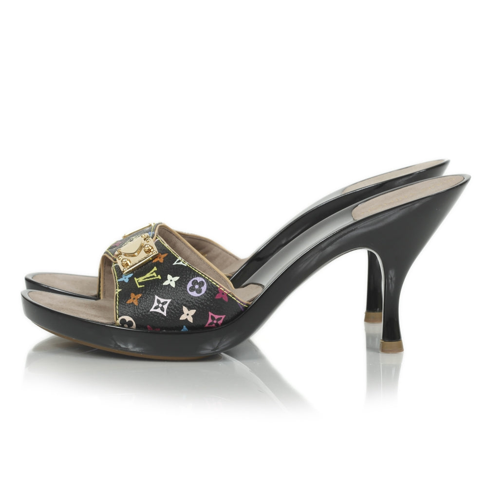 Monogram Multicolor Heels 38.5 Black