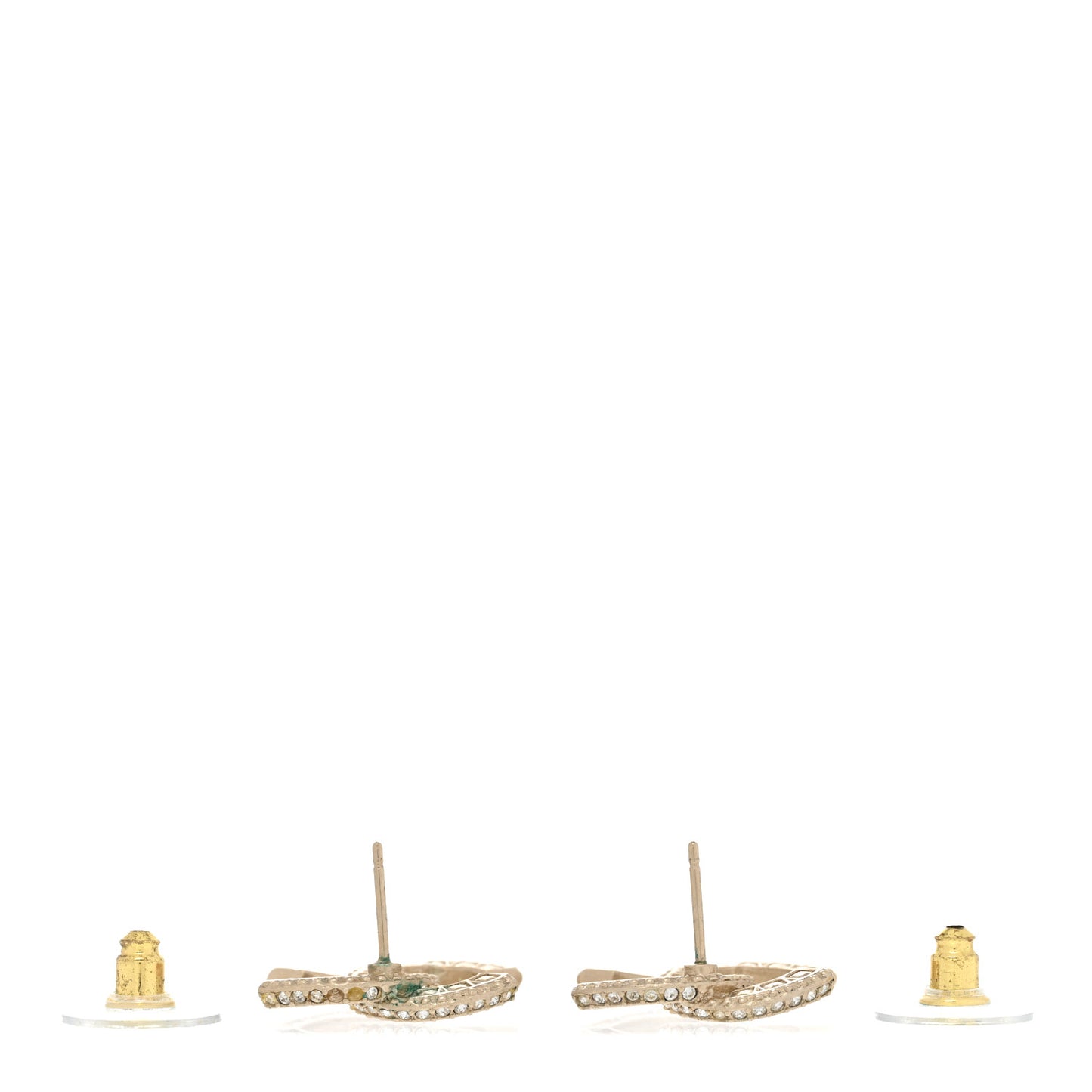 Crystal Timeless CC Earrings Light Gold