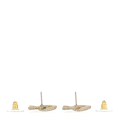 Chanel Crystal Timeless CC Earrings Light Gold 3 of 5