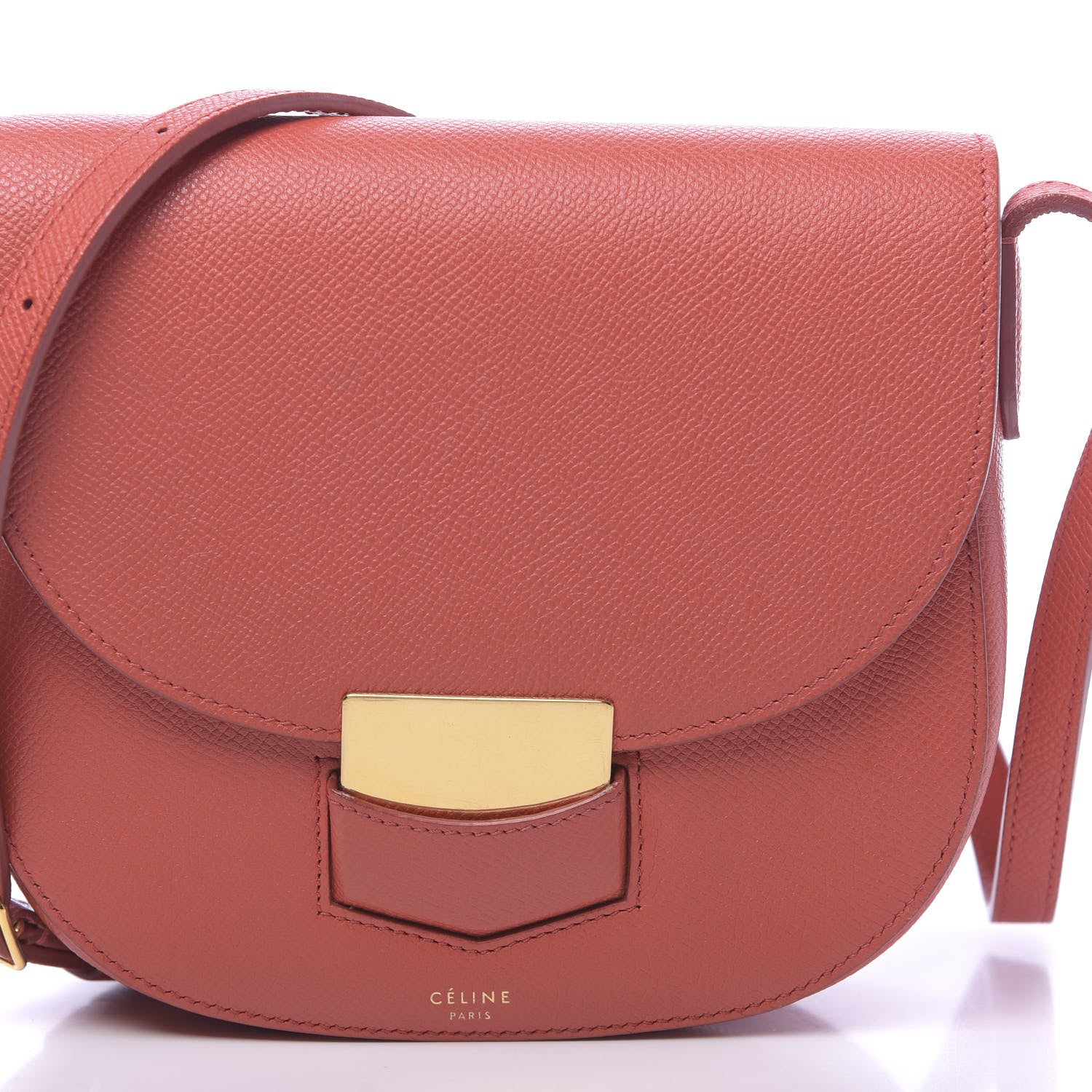 Celine Grained Calfskin Small Trotteur Terracotta 9 of 9