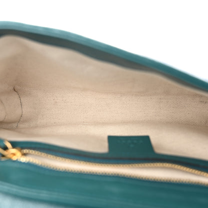 Gucci Azalea Calfskin Enamel Matelasse Diagonal Small Torchon GG Marmont Shoulder Bag Imperial Blue Pavone 5 of 10