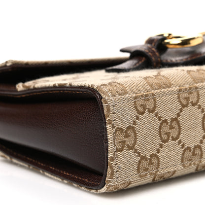 Gucci Monogram Medium Ristretto Horsebit Flap Shoulder Bag Sand Brown 9 of 10