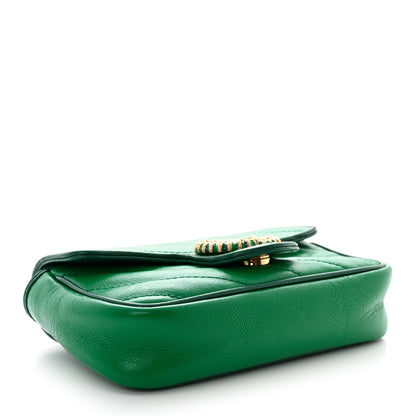 Gucci Azalea Calfskin Enamel Matelasse Diagonal Super Mini Torchon GG Marmont Shoulder Bag New Shamarock Emerald 4 of 11