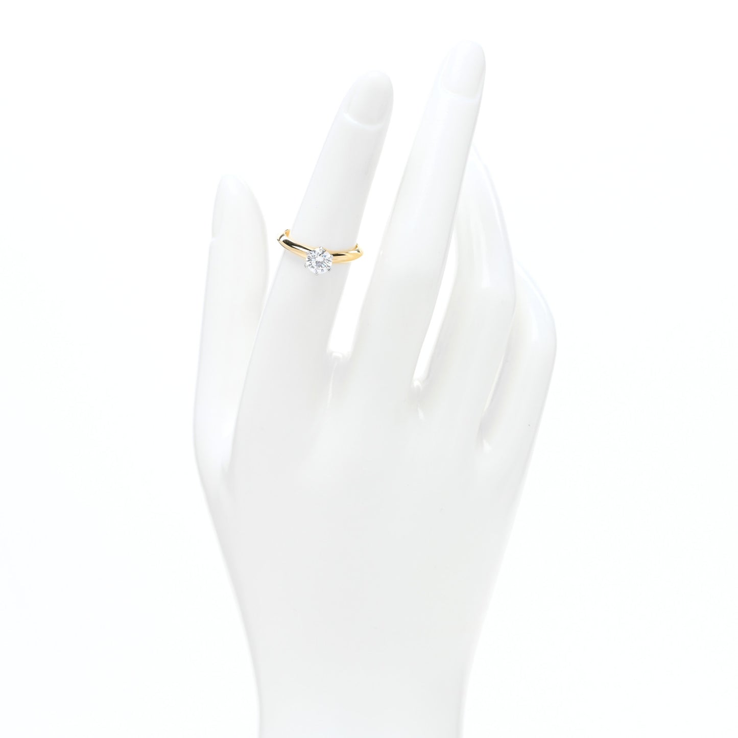 18K Yellow Gold Platinum Diamond .66ct Solitaire Engagement Ring 50 5.5